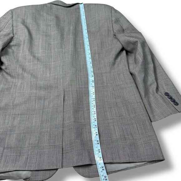 Samuelsohn Harry Rosen Plaid 100% Wool Suit 2-Piece 43R-37” Gray Classic Fit VTG - Picture 12 of 15